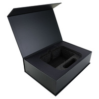 Boîte rigide personnalisée, boîte magnétique personnalisée noire avec insert en mousse, boîte cadeau avec logo pour l'emballage