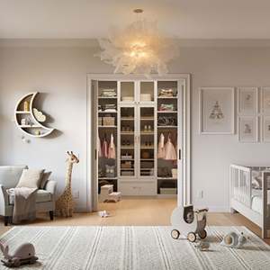 Muebles Modernos, Armarios Empotrados de Madera Maciza, Diseño Integrado en la Pared, Armario de Dormitorio para Ropa - Product Image 3