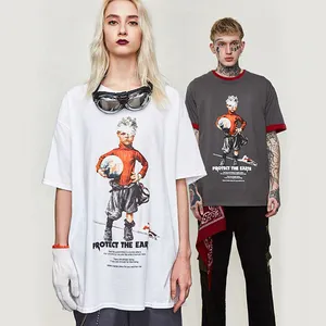 Magliette oversize da donna t shirt custom dtg stampa di alta qualità con il prezzo basso OEM fabbricazione