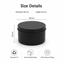 Boîtes en métal rondes vides multi-tailles sans soudure avec couvercle pour bougies, contenants de stockage de cire de 2oz, 3oz, 4oz, 6oz, 8oz, 12oz