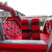 Structure gonflable avec parcours d'obstacles, château gonflable avec toboggan, combo d'obstacles commercial en PVC pour fêtes et événements