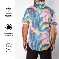Kemeja Hawaii Pria Lengan Pendek Kancing Tunggal Motif Bunga Cetak, Obral Pabrik