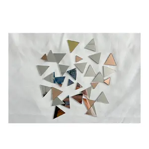 Mosaic glass lens triangle square round rhombus and other various shapes handmade decorative mosaic glass piece customized