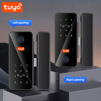 Serrure de porte en verre intelligente Tuya BLE OEM/ODM pour bureau, avec empreinte digitale, mot de passe, serrure numérique CE FCC RoHS PST-GL-B12