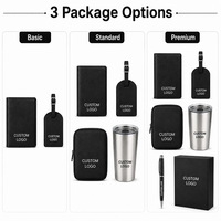 Coffret Cadeau Personnalisé pour Clients d'Entreprise : Carnet A5 en Cuir Rigide Cousu, Stylo Métallique, Tasse en Céramique – Remerciement