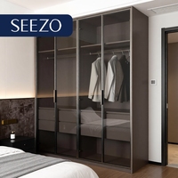 Armoire de rangement autoportante de style luxueux avec panneau anti-rayures et rangement dissimulé pour appartements commerciaux et hôteliers