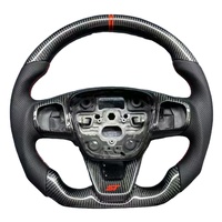 Volant sport personnalisé en fibre de carbone et cuir PU pour Mustang Fox MK4 MK8 avec accessoires intérieurs noirs