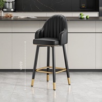 Tabourets de bar commerciaux nordiques minimalistes avec dossier – Style luxe léger pour hôtel, extérieur et salon – Cadre métallique durable à rotation 360 degrés