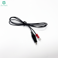Câble testeur avec prise audio TRS 3,5 mm à angle droit vers pinces crocodiles rouges et noires, câble jack 3,5 mm vers pince crocodile