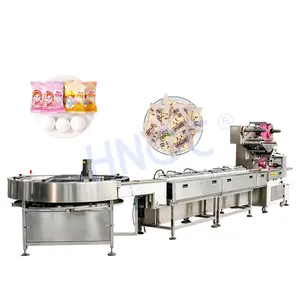 HNOC Pillow-Type Package Seal Machine Bakery Candy Stick Biscuit Wrapping Machine with Auto Feeding System