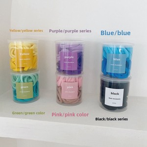 Elastici per Capelli Neri in Poliestere da 4-5 cm, 50 Pezzi/Scatola, Senza Cuciture, Spessi, Elastici, per Coda di Cavallo, Regalo alla Moda, Non Danneggiano i Capelli, per Donne e Ragazze - Product Image 4