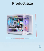 Fantasy WuKong Placa base de vidrio templado curvo Gaming RGB Computer Case con CPU de 360mm Soporte de enfriador líquido para jugadores