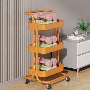 वॉलपेपर सौंदर्य स्पा नेत्र सैलून रोलिंग गुलाबी ट्रॉली कार्ट 3 परतों धातु मैनीक्योर कार्ट और पहियों के साथ पेडीक्योर ट्रॉली - Product Image 5