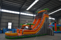 Glissière d'eau gonflable de PVC de qualité commerciale de vente chaude avec la conception de palmier pour l'utilisation de piscine d'école et de maison d'arrière-cour