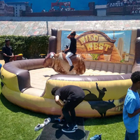 Arène de jeu de taureau mécanique gonflable en PVC de 5 m de diamètre, facile à installer, couleur et logo personnalisables, pour parcs d'attractions pour adultes