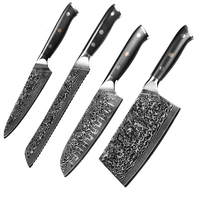 Grandsharp couteau à pain à Texture forgée, Real 67 couches, couteaux damas couteaux de cuisine à lame de 9 pouces