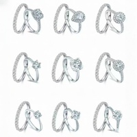 Maßgefertigter Luxus 9k/14k/18k Massivgold Rhodium-Plattierter VVS D Labor-Diamant Verlobungs- und Ehering für Damen - Geschenk & Party