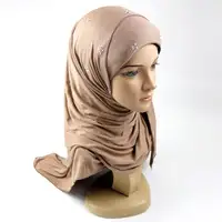 Новый стиль, хлопковый хиджаб Amira с блестками, мусульманский женский головной шарф, оптовая продажа из Китая, хиджаб для девочек на заказ