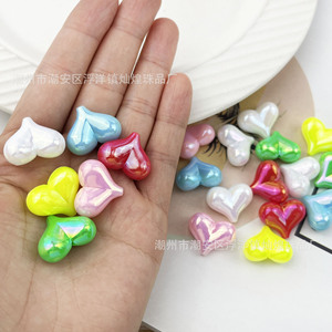Heart Shape Acrylic <b>Beads</b> With Hole For Jewelry Making Summer 2024 Chaozhou Origin - Product Image 1