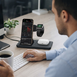 Support de charge sans fil rapide 3-en-1 portable avec logo personnalisé, design magnétique pliable <span class=keywords><strong>pour</strong></span> téléphone portable et <span class=keywords><strong>montre</strong></span> - Product Image 3