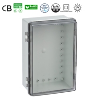 Boîte de jonction électrique extérieure étanche IP67 300x200x130mm matériaux PC/ABS armoire électronique à porte à charnière transparente IP65/IP66