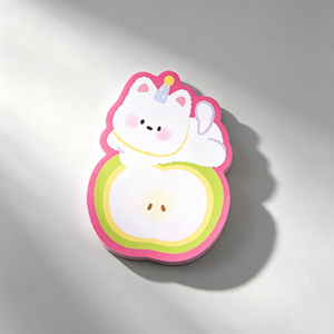 Cute Unicorn dog Apple Shape Memo Pads With Adhesive Backing Colorful Sticky <b>Notes</b> For Planner Journal Use - Product Image 1
