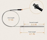 Penggantian Sensor Probe RTD untuk Pit Boss Grill Smoker, Probe Grill Internal, Probe Suhu Sekitar, Model 105p350 High
