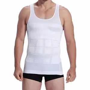 KSY-Camiseta sin mangas para hombre, moldeadora de cuerpo, camisa adelgazante, chaleco elástico para esculpir, chaleco moldeador de cuerpo, corsé