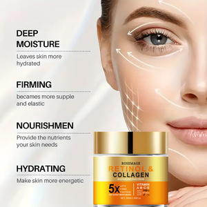 Krim Wajah Retinol kolagen, Pelembab Anti Penuaan dengan krim pengencang keriput asam Hyaluronic untuk wajah, leher dan dekolet - Product Image 3