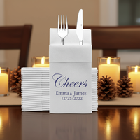 Serviettes en papier Airlaid avec pochette intégrée pour couverts / Fourniture en gros de serviettes jetables prépliées pour restaurants, hôtels, traiteurs