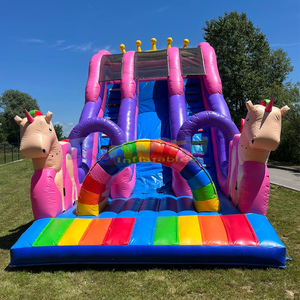 Tobogán inflable comercial de flamenco rosa para niños, castillo inflable de doble carril con tobogán de flamenco para fiestas al aire libre - Product Image 6