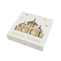 Eid Islamisch Ramadan Mubarak Leere Pralinen-, Süßigkeiten-, Trockenfrüchte- und Nüsse-Geschenkbox zum Selbstbefüllen mit Einlagen und Fenster