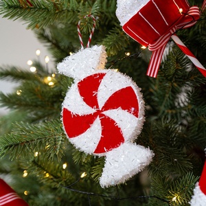Modern Simple New Red <strong>White</strong> Foam Candy Cane Lollipop Pendant <strong>Christmas</strong> <strong>Tree</strong> Ornaments Six Point Five by Nine Centimeter - Product Image 4