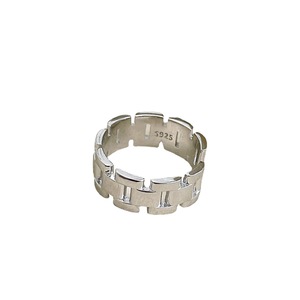 Silver Ruitai S925 Sterling Silver <b>Open</b> Strap <b>Ring</b> For Women Geometric Adjustable Everyday Wear - Product Image 5