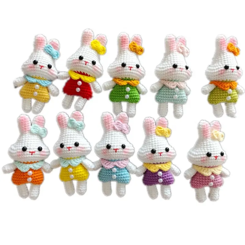 baby amigurumi bunny long ears amigurumi doll crochet baby Toy rabbit for Santa Christmas