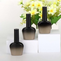 Bouteille en verre carrée vide à prix d'usine avec bouchon à vis et brosse, 15 ml, sérigraphiée pour vernis à ongles et gel.