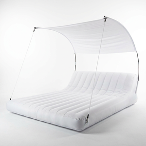 Tumbona Flotante Inflable Anfibia 2 en 1 con Toldo para Sol, para Uso en Tierra y Agua, Ideal para Familias, Lagos, Yates, Playas y Vacaciones - Product Image 2