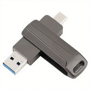 Clé USB rotative en métal 2-en-1 double port USB 2.0/3.0 Type-C, grande capacité 32 Go 64 Go pour téléphone et ordinateur - Product Image 3