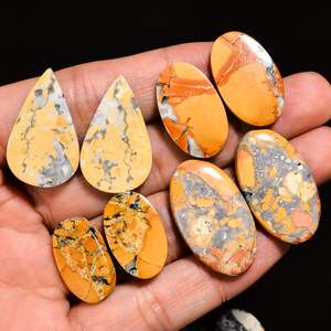 Par de jaspe Maligana de alta calidad, piedras preciosas sueltas hechas a mano, piedras preciosas curativas de cristal de jaspe Maligana para la fabricación de joyas - Product Image 6