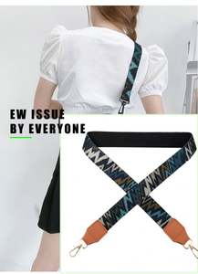 Sangle de sac à main en coton à bordure en cuir PU amovible en nylon imprimé léopard pour les sangles de sac de marque de luxe - Product Image 6