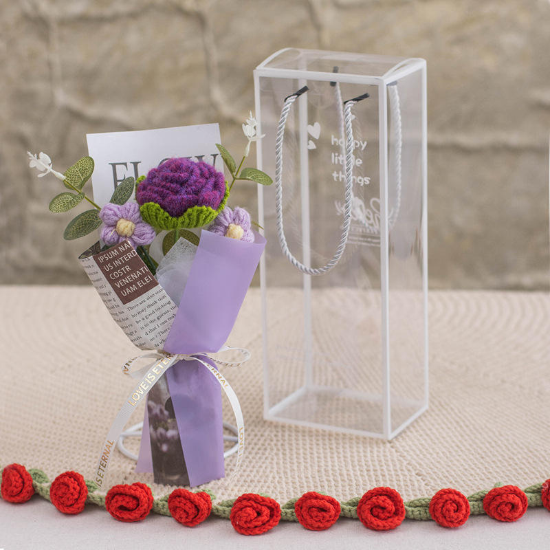 Nouvelle rose simple violet foncé - petite boîte pour animaux de compagnie