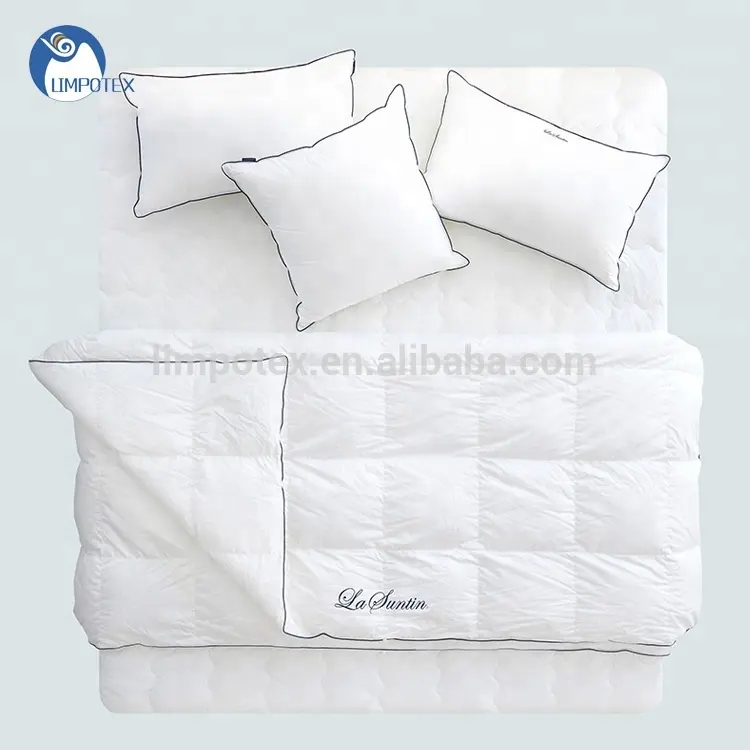 Atacado macio e confortável branco 100% algodão edredão do hotel com preço baixo