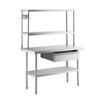 Table de préparation en acier inoxydable 304 certifiée NSF, robuste, avec tiroirs et support pour cuisine commerciale, transformation alimentaire, restaurant