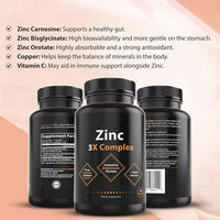 VitaHall Marque Privée Zinc 3X Complexe Vitamines Capsules Booster d'Énergie 120 Capsules pour Adolescents et Adultes