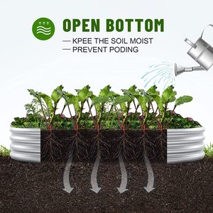 Kit de jardinières surélevées ovales en acier galvanisé, style américain, durable et écologique, pour légumes et fruits, de la marque Outdoor Guard Silver - Product Image 3