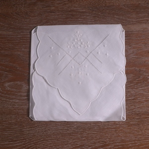 N140 Maison Hôtel Restaurant Décoration de table 18 "x 18" Couverture de pain <span class=keywords><strong>Broderie</strong></span> Fil dessiné Travail Blanc Ramie Coton Toast Couverture - Product Image 6