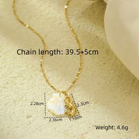 Collier pendentif personnalisé en acier inoxydable plaqué or, motif coquillage nacré, crabe, poisson, crevette, requin, dauphin, thème marin