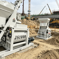 Bétonnière à double arbre à rotation forcée JS1000 |   Centrale de Béton Prête à l'Emploi Industrielle de 1000L, Machine de Malaxage