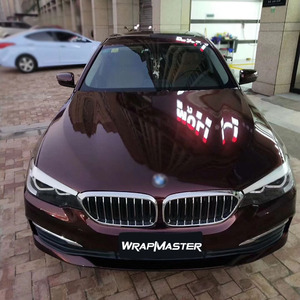 WRAPMASTER 1.52*18เมตรสีดำโรสซูเปอร์มันวาวโลหะเหล็กบนรถไวนิลห่อ - Product Image 1