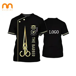 Custom Cool Barber Shop Advertisement Tee Shirt Men Hair Beard Shaves Trim Barber T Shirt Customized Promotional T Shirt